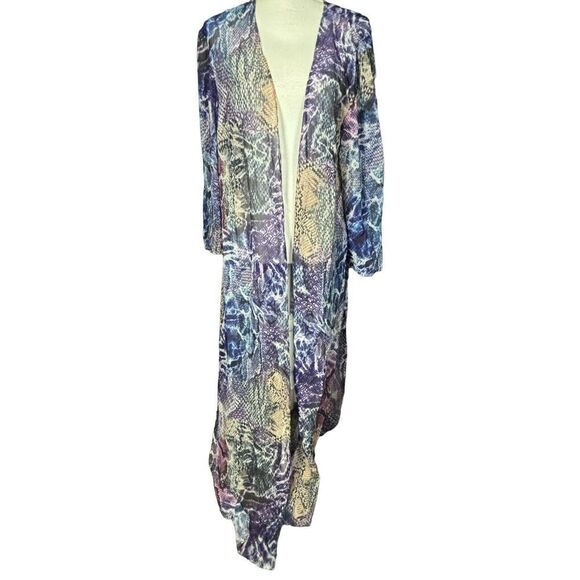 New Monif C Swimsuit w/Cover Up Plus Size 1X Havana Bandage Purple Snake Print - Picture 4 of 16